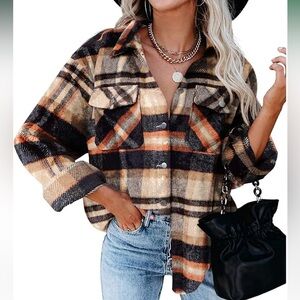 Plaid oversized flannel shacket